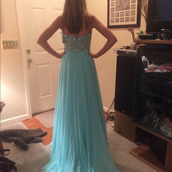 Blue gown size 0 made by Blush. - Picture 3 of 5